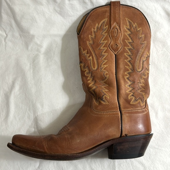 Old West LF 1529 Women’s 12” Fashion Snip Toe Cowgirl Boots Tan Size 9 - Picture 3 of 6